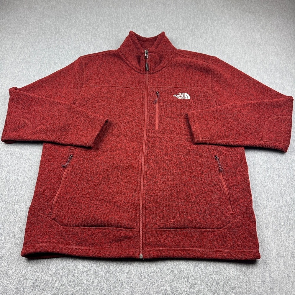 The North Face Jacket Mens XL‎ Red Gordon Lyons Full Zip Fleece Outdoor Hiking